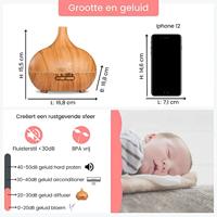 Dewdrop aroma diffuser 400ml licht hout - thumbnail
