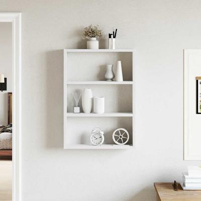 Wandschap 43x9x60 cm bewerkt hout wit