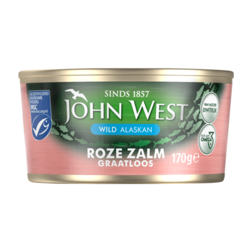 John West Wilde Roze Zalm Zonder Vel en Graat 170g bij Jumbo