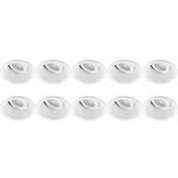 10-Pack Kantelbare GU10 Inbouwspots - Rond Wit Aluminium Ø93mm - thumbnail