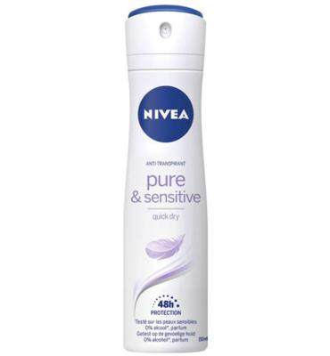 Nivea Pure & Sensitive Deodorant Spray - 150 ml Nivea Pure & Sensitive Deodorant Spray - 150 ml