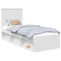 Bedframe met hoofdeinde Wit 75 x 190 cm Massief grenenhout - thumbnail