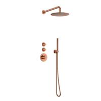 Doucheset Inbouw Deluxe Sanilux Giles Met Box Thermostaat Douchekop 25 cm Rond Brons - thumbnail