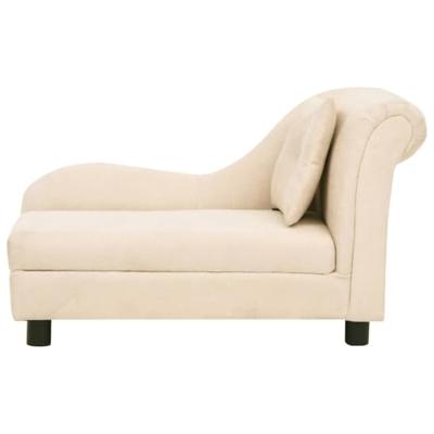 VidaXL Hondenbank met kussen 83x44x44 cm pluche crèmekleurig