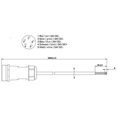 Deko Light 940030 Ronde connector afgewerkt Koppeling, recht Totaal aantal polen: 5 1 stuk(s)