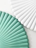 Wandklok 40 cm - Stil - Wit/Groen - Polyresin - NeXtime 'Mousse' - thumbnail