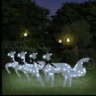 VidaXL Buitenkerstversiering rendieren en slee 100 led's wit VidaXL Buitenkerstversiering rendieren en slee 100 led's wit