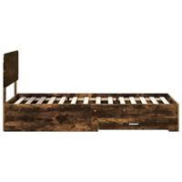 Bedframe met hoofdeinde Gerookt eiken 75 x 190 cm Bewerkt hout - thumbnail