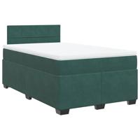 Boxspring met matras fluweel donkergroen 120x200 cm - thumbnail