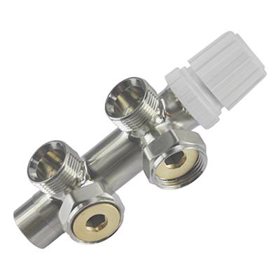 Riko thermostatisch 3/4 onderblok haaks-rechts geborsteld staal