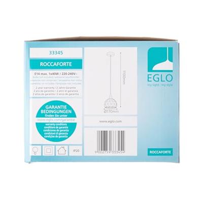 Eglo Design hanglampRoccaforte Ø 17cm zwart met goud - 33345