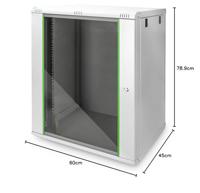 Digitus DN-19 16-U-EC 19inch-wandkast (b x h x d) 600 x 816 x 450 mm 16 HE Grijs-wit (RAL 7035) - thumbnail