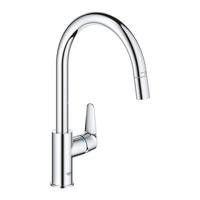 Grohe QuickFix Start Curve keukenmengkraan met uittrekbare handdouche rond chroom - thumbnail