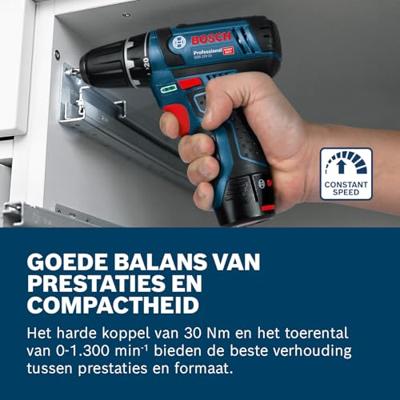 Bosch Blauw GSR 12V-15 accu/boorschroevendraaier | 12v 2.0Ah Li-Ion | + 39 accessoires