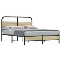 Bedframe zonder matras bewerkt hout sonoma eikenkleur 140x190cm - thumbnail