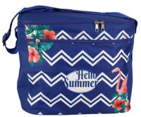 Gerimport koeltas Hello Summer 31,5 cm 18 liter polyester blauw - thumbnail