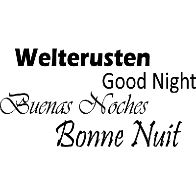 Welterusten - Muursticker