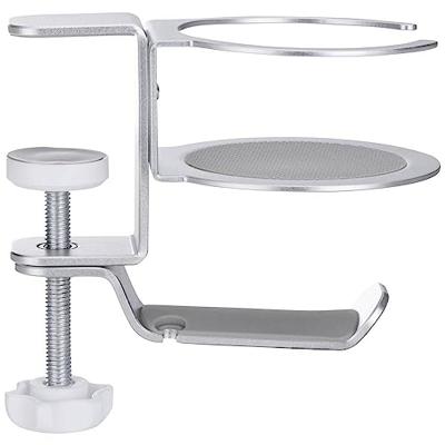 Speaka Professional SP-HCH-150 koptelefoonhouder, geïntegreerde kabelgeleiding, met bekerhouder, zilver