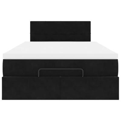 Ottoman bed met matras en LED's 120x200cm fluweel zwart