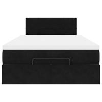 Ottoman bed met matras en LED's 120x200cm fluweel zwart - thumbnail