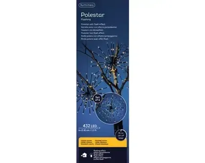 Lumineo led poolster set van 6 45cm-432l zwart/klassiek warm