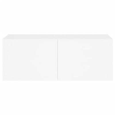 Tv-wandmeubel met LED-verlichting 80x35x31 cm wit