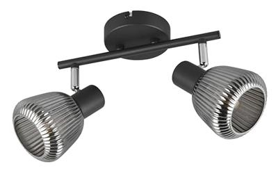 Trio Dubbele plafondlampTarifa met geribbeld glas - 862800232