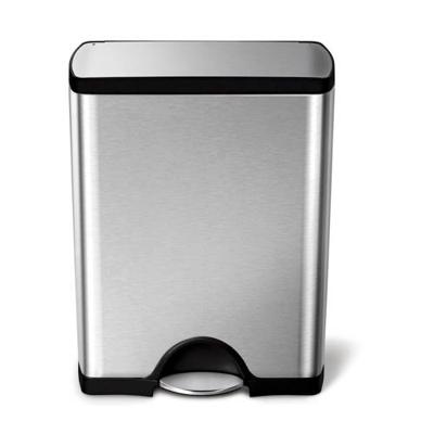simplehuman VB 005553 50 l Rechthoekig Roestvrijstaal, Staal Zwart, Roestvrijstaal