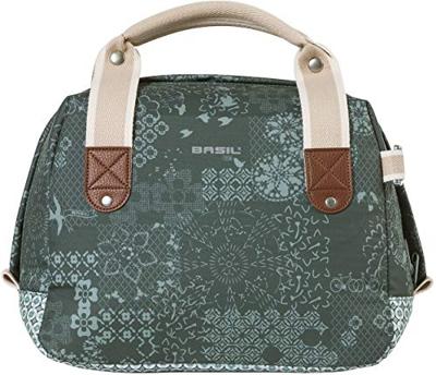 Basil bohème city bag - groene hand-, schouder- en stuurtas - 8l - waterafstotend - trendy bohemien print
