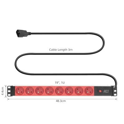 ACT PD3155 Stekkerdoos 9-voudig ACT PD3155 Stekkerdoos 9-voudig