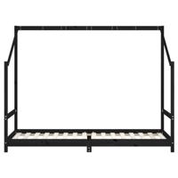 Kinderbedframe 80x200 cm massief grenenhout zwart - thumbnail