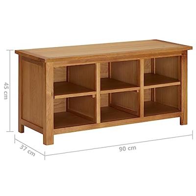 VidaXL Schoenenrek 90x37x45 cm massief eikenhout