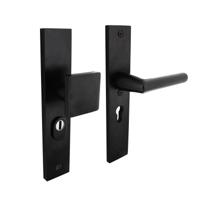 Intersteel Veiligheidsbeslag kerntrekbeveiliging skg3 profielcilinder 55 mm rechthoekig voordeurbeslag zwart - thumbnail
