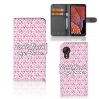 Samsung Galaxy Xcover 5 Portemonnee Hoesje Flowers Pink DTMP - thumbnail