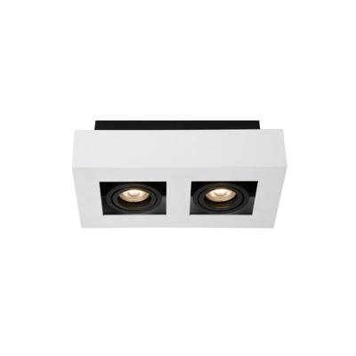Lucide XIRAX - Plafondspot - LED Dim to warm - GU10 - 2x5W 2200K/3000K - Wit Lucide XIRAX - Plafondspot - LED Dim to warm - GU10 - 2x5W 2200K/3000K - Wit