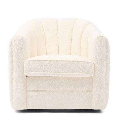 Rivièra Maison Draaifauteuil 'St. Lewis' Chenille, kleur Ivory White