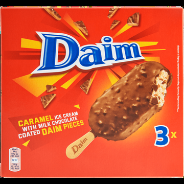 Daim Caramel Ice Cream with Milk Chocolate Coated Daim Pieces 3 Stuks bij Jumbo