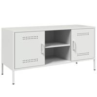 Tv-meubel 100,5x39x50,5 cm staal wit - thumbnail