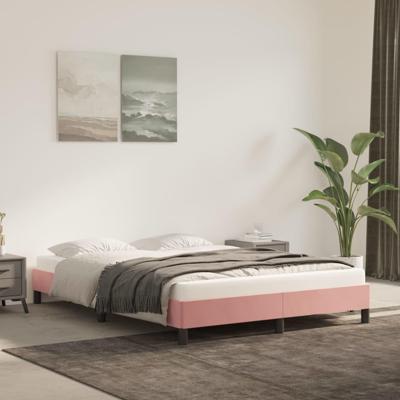 Bedframe fluweel roze 140x200 cm Bedframe fluweel roze 140x200 cm