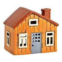 Lichthuis van aardewerk, bruin (B/H/D) 13x12x8cm - thumbnail