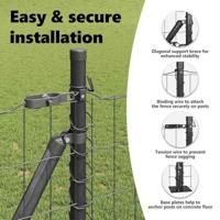 VidaXL Hek met paal grijs 0,8 x 10 m staal en pvc - thumbnail