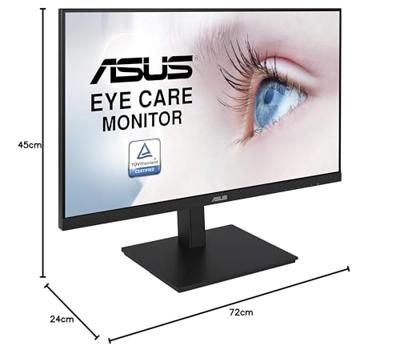 ASUS VA27DQSB Eye Care Monitor 68,58 cm (27 inch) (Full HD, IPS, 75Hz Adaptive-Snyc, HDMI, DisplayPort, VGA, luidspreker, 5ms reactietijd) zwart