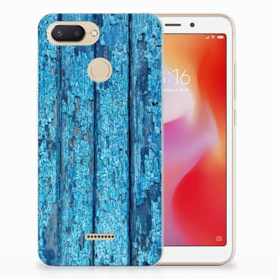 Xiaomi Redmi 6 Bumper Hoesje Wood Blue Xiaomi Redmi 6 Bumper Hoesje Wood Blue