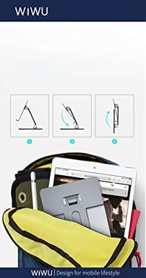 WiWu Luxe Tabletstandaard voor Tafel of Bureau Metaal - Extra Stevig & Opvouwbaar - thumbnail