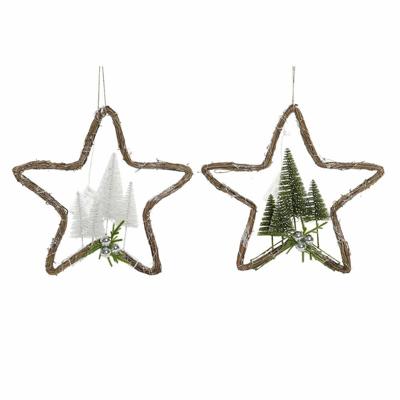 Kerstversiering DKD Home Decor Rotan (2 pcs) (43 x 10 x 43 cm)
