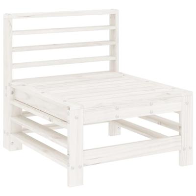4-delige Loungeset massief grenenhout wit