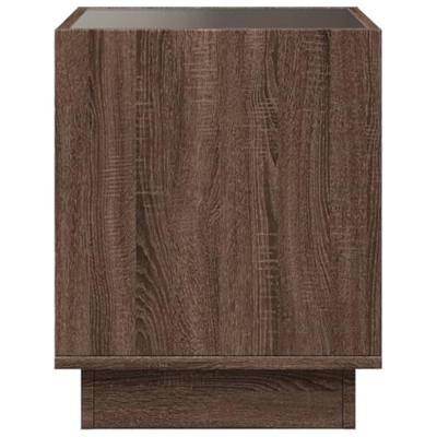 Salontafel met Infinity LED 40x40x50 cm bruin eikenkleurig