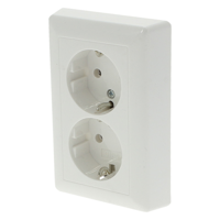 Gira System 55 Contactdoos | Inbouw | 2-voudig | Randaarde | Polarwit - 66.051.50 - thumbnail
