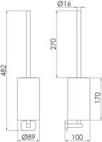 Ben Mykanto toiletborstel 8,9x10x48,2cm geborsteld messing - thumbnail