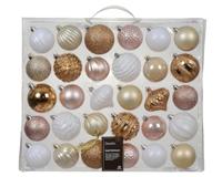 Decoris Kerstbal kunststof mix roze 30-delig - thumbnail